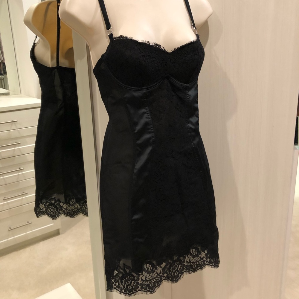 Argento Vivo Black lace teddy night gown/lingerie